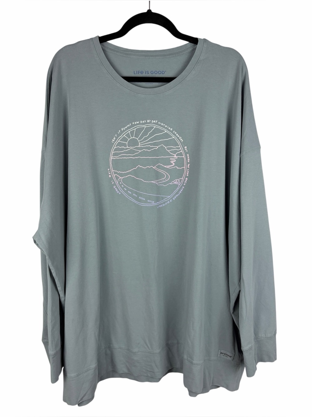 Life is Good Crusher Flex XXL Oversized Long Sleeve Graphic Top